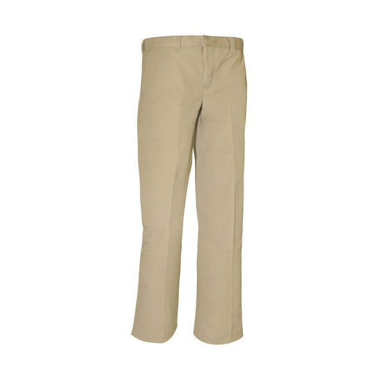 PANTALÓN DE SARGA CON DELANTERO LISO PARA NIÑO, REGULAR - CAQUI (Obligatorio)