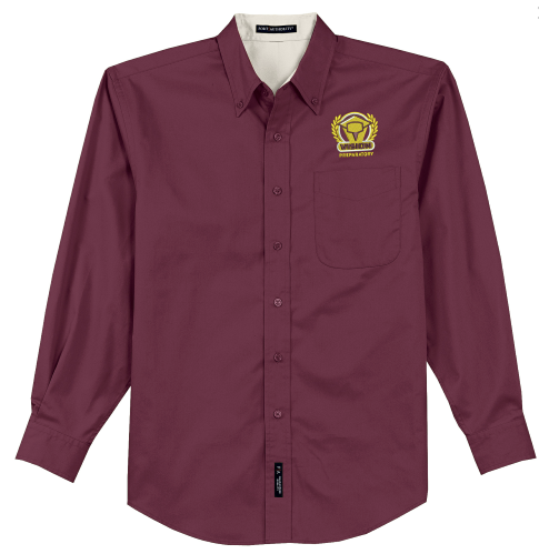 Camisa de manga larga de fácil cuidado para hombre
