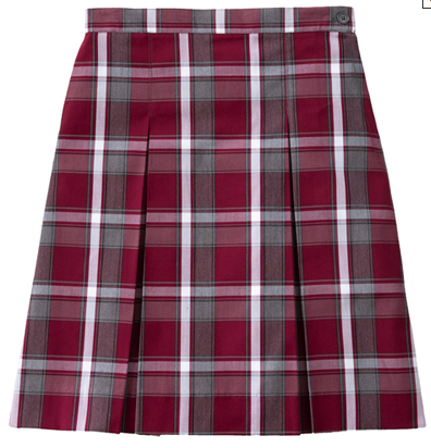 Maroon plaid uniform skirt best sale