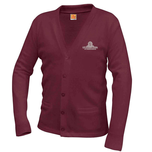 CÁRDIGAN UNISEX CLÁSICO CON CUELLO EN V DE CUS OF INDEPENDENCE (OPCIONAL)