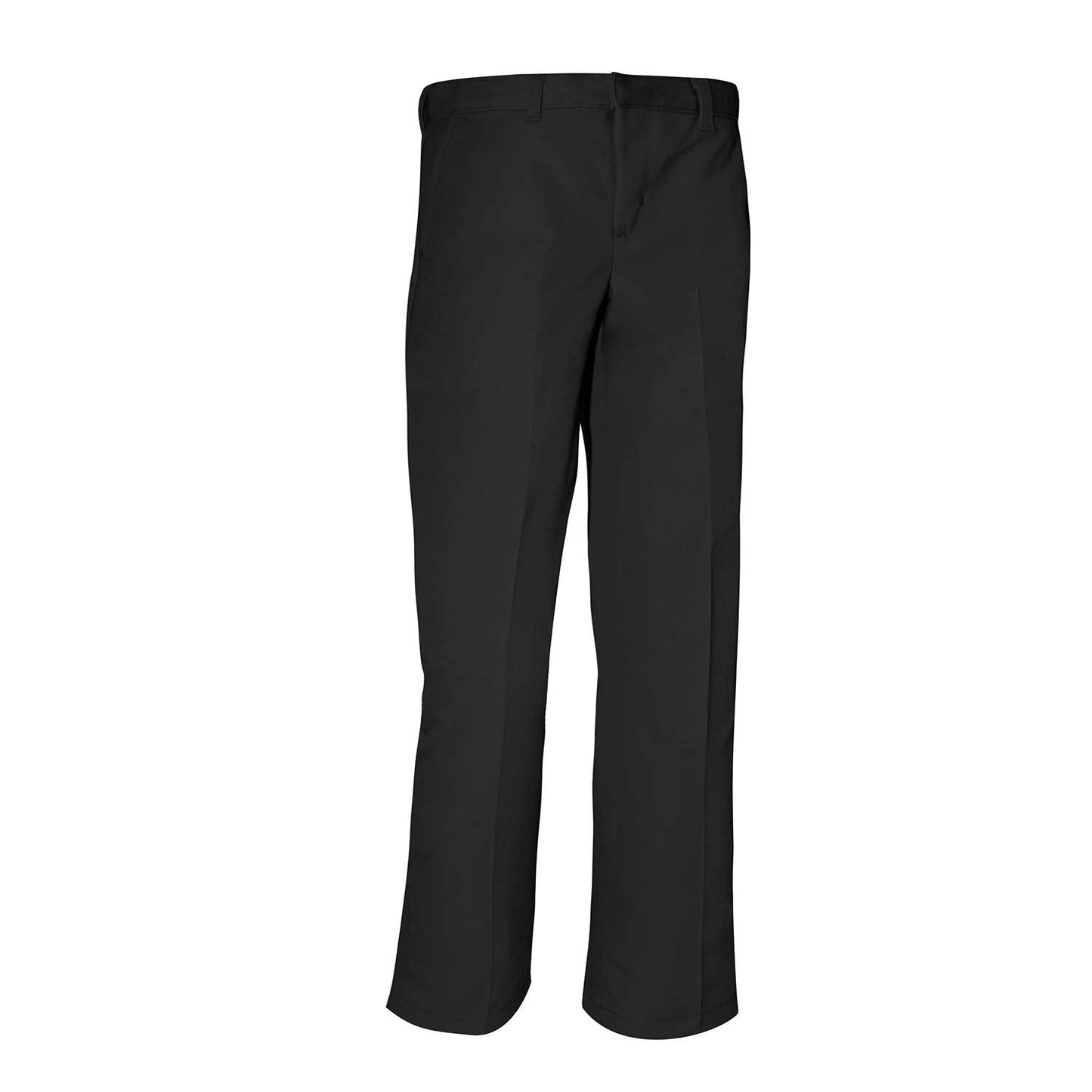 PLAIN FRONT TWILL PANTS MEN - BLACK
